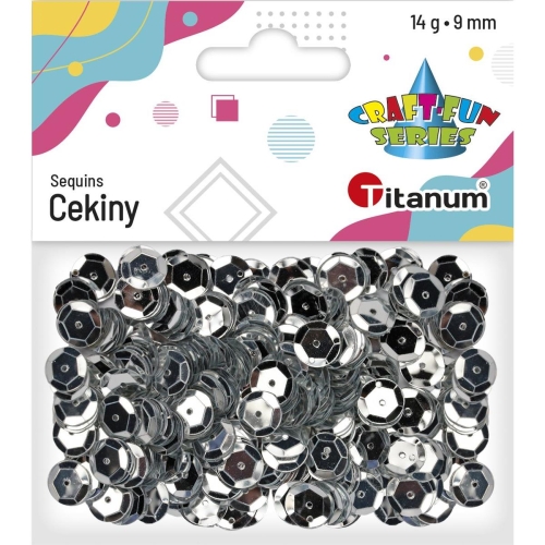 Cekiny Titanum 9mm 14g Srebrne