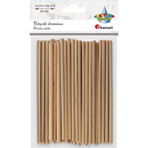Patyczki kreatywne 10cm x 3mm 60szt Okrągłe