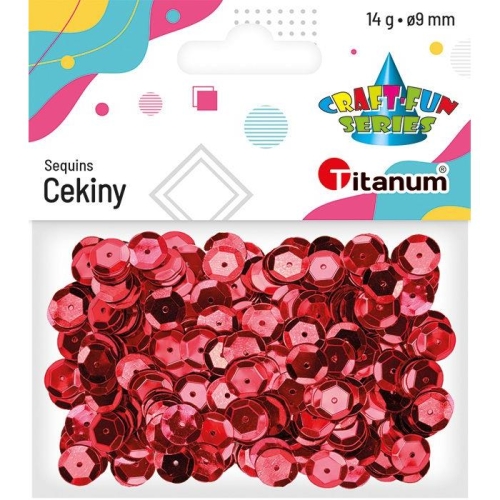 Cekiny Titanum 9mm 14g Czerwone