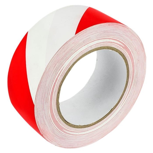 Taśma ostrzegawcza 48mm x 50m biało-czerwona