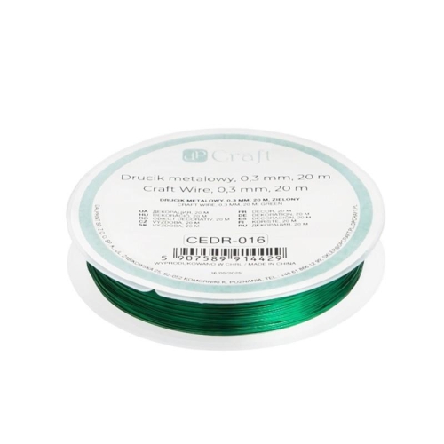 Drucik metalowy Dp-Craft 0,3mm 20m Zielony