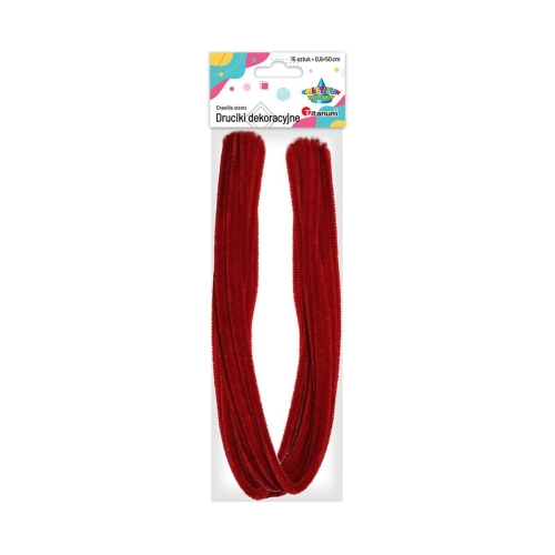 Druciki kreatywne 50cm 15szt Czerwone