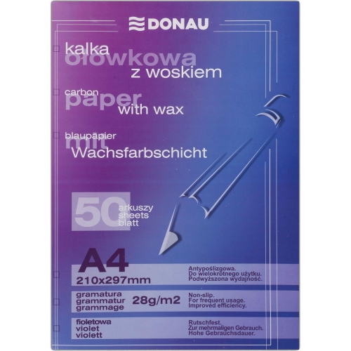 Kalka ołówkowa Donau A4 Fioletowa 50 arkuszy