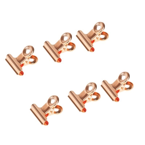 Klipy biurowe buldog MESHU 25mm Rose Gold 6 szt.
