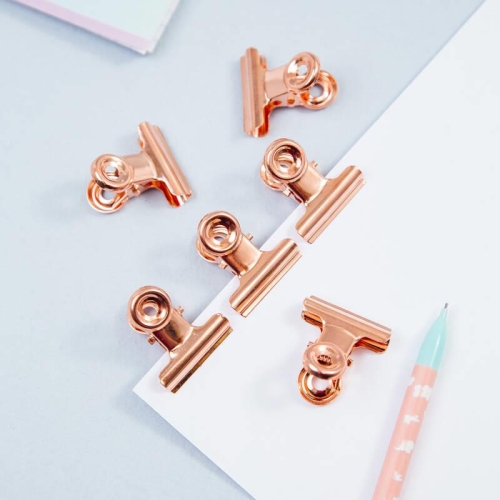 Klipy biurowe buldog MESHU 25mm Rose Gold 6 szt. -39565