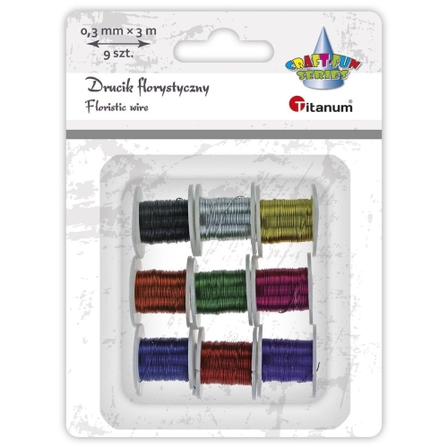 Drut florystyczny 0,3mm x 3m 9 kolorów