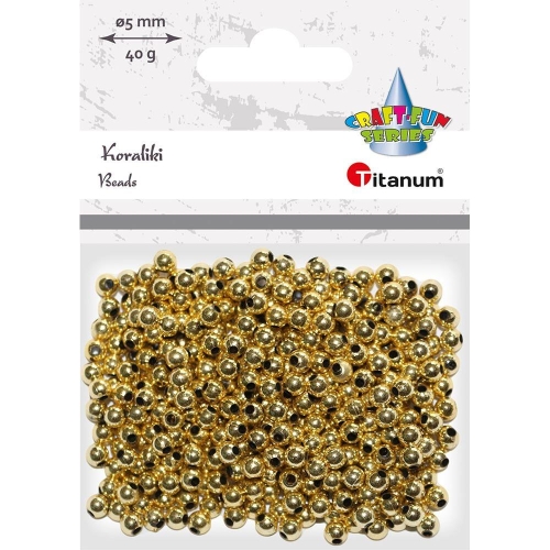 Koraliki Titanum 40g 5mm Złote kulki -39620