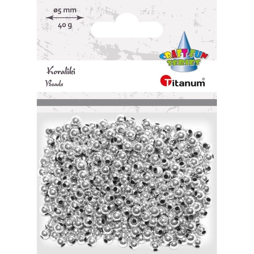 Koraliki Titanum 40g 5mm Srebrne kulki -39622