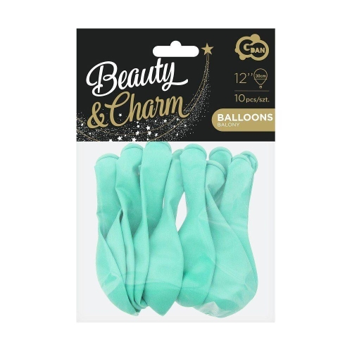 Balony gumowe 12" 30cm 10szt. Zielony miętowy