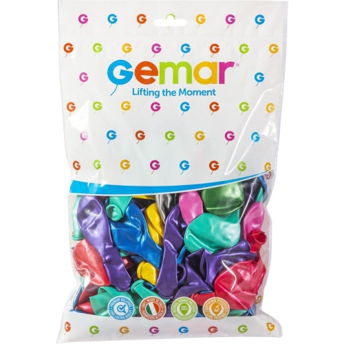 Balony gumowe Gemar 26cm 100szt Metalizowane-39736