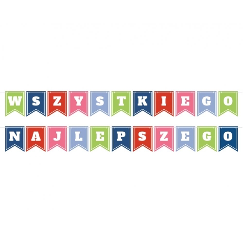 Girlanda papierowa Wszystkiego najlepszego z różem