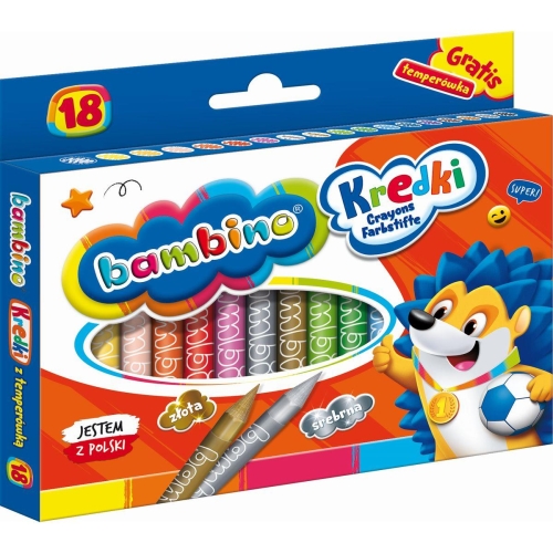 Kredki Bambino świecowe 18 kolorów