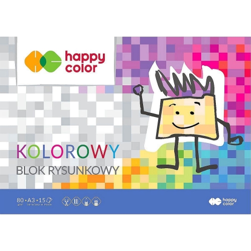 Blok rysunkowy Happy Color A3 80g 15k Kolorowy