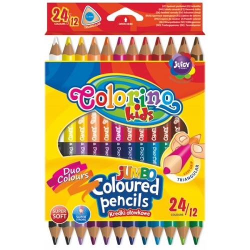 Kredki ołówkowe Colorino JUMBO dwustronne 12=24