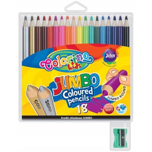 Kredki ołówkowe Colorino JUMBO okrągłe 18 kol.