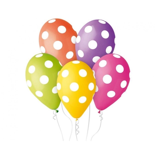 Balony Gemar 12" pastel premium grochy 5szt