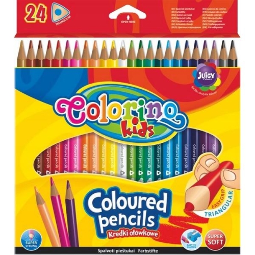 Kredki ołówkowe trójkątne Colorino 24 kolory