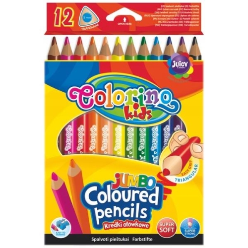 Kredki ołówkowe trójkątne Colorino JUMBO 12 kol