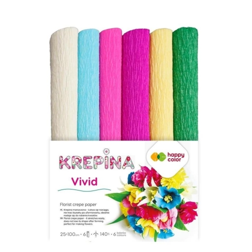Krepina Happy Color 25x200cm Zestaw vivid