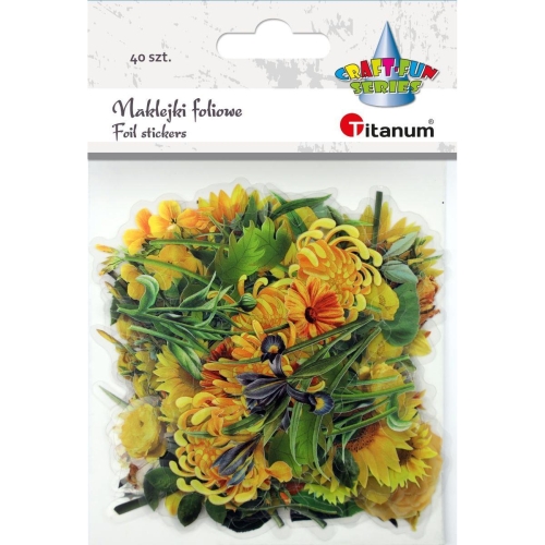 Naklejki foliowe Titanum 6 plansz Kwiaty mix żółte