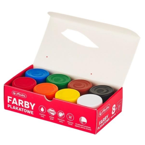 Farby plakatowe Herlitz 8 kolorów-40134