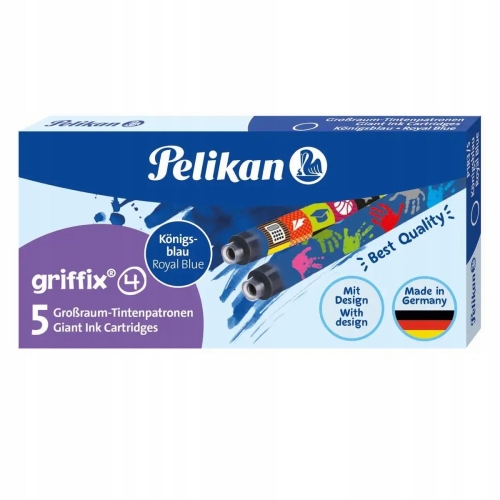 Naboje do pióra Pelikan Griffix niebieskie 5 sztuk