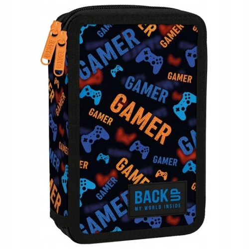 Piórnik podwójny Back Up z wyposażeniem Gamer