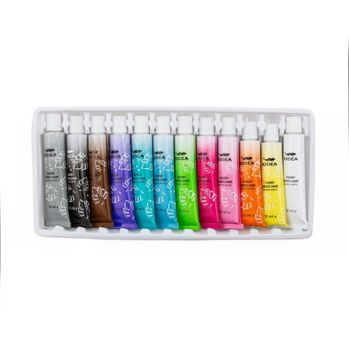 Farby akrylowe Kidea 12 kolorów neonowych x12ml-40341