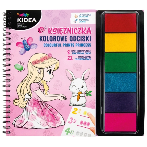 Kolorowanka Kidea Księżniczka kolorowe odciski
