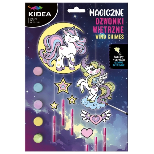 Magiczne dzwonki wietrzne Kidea świecą Jednorożec
