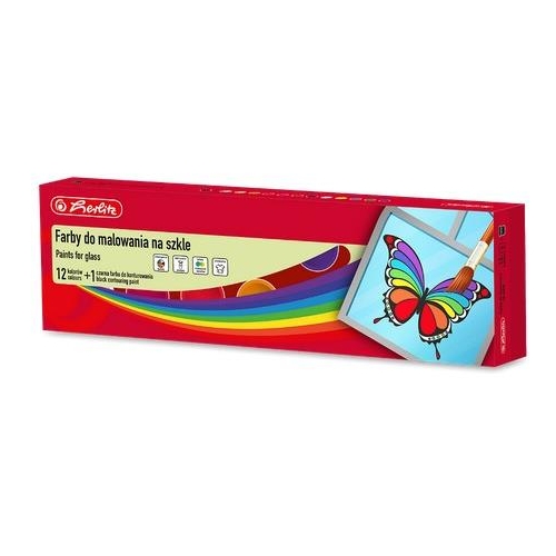 Farby do malowania na szkle Herlitz 13 kolorów-40394