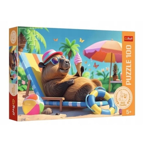 Puzzle TREFL 100 Relaks w stylu kapibary