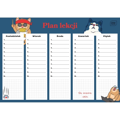 Plan lekcji A4 Interdruk dla chłopców-40585