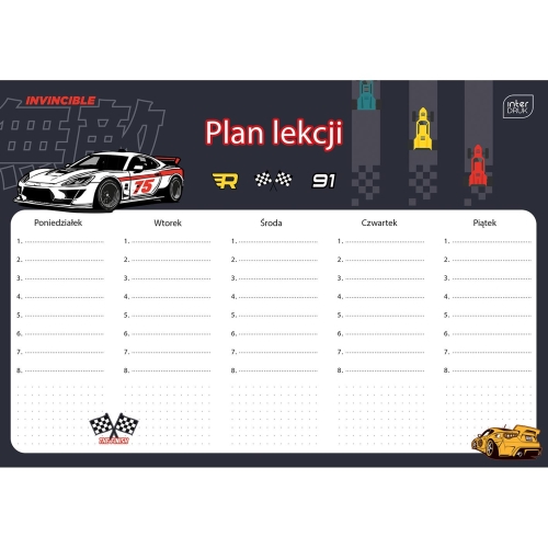 Plan lekcji A4 Interdruk dla chłopców