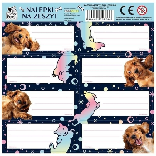 Naklejka na zeszyt Kidea Cleo i Frank Spaniel