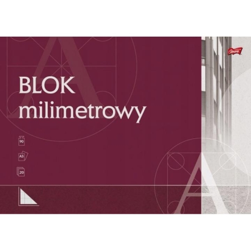 Blok milimetrowy A3 Unipap 20ark 90g       DUŻY