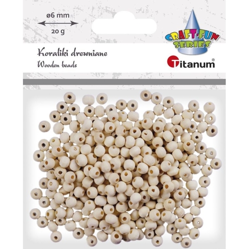 Koraliki drewniane Titanum 20g 6mm Naturalne