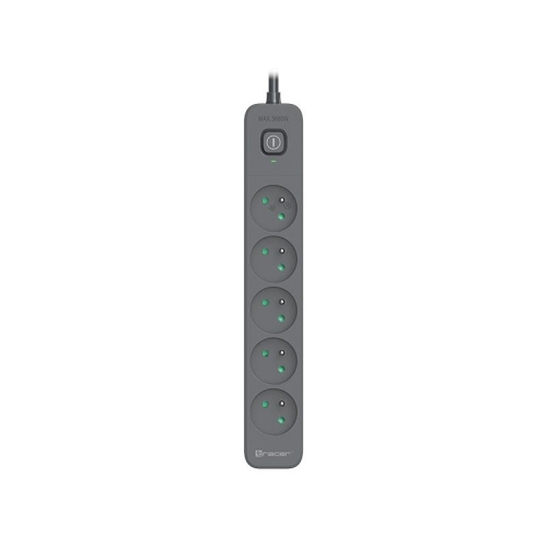 Listwa TRACER PowerLine+ 5m Black (5 gniazd)