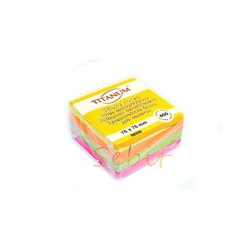 Notes samoprzylepny 76x76 Titanum 400k NEON 201669